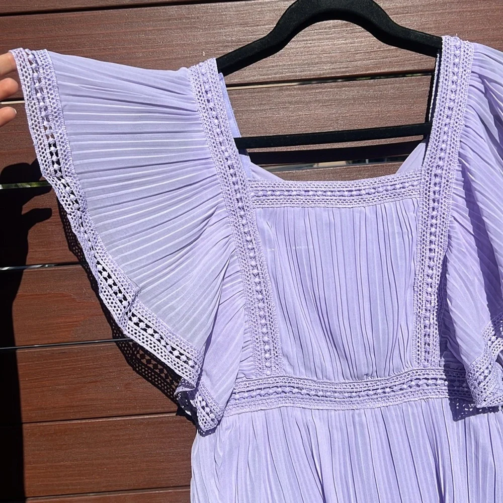 Elegant Lavender Ruffle Dress - Picture 2 of 5